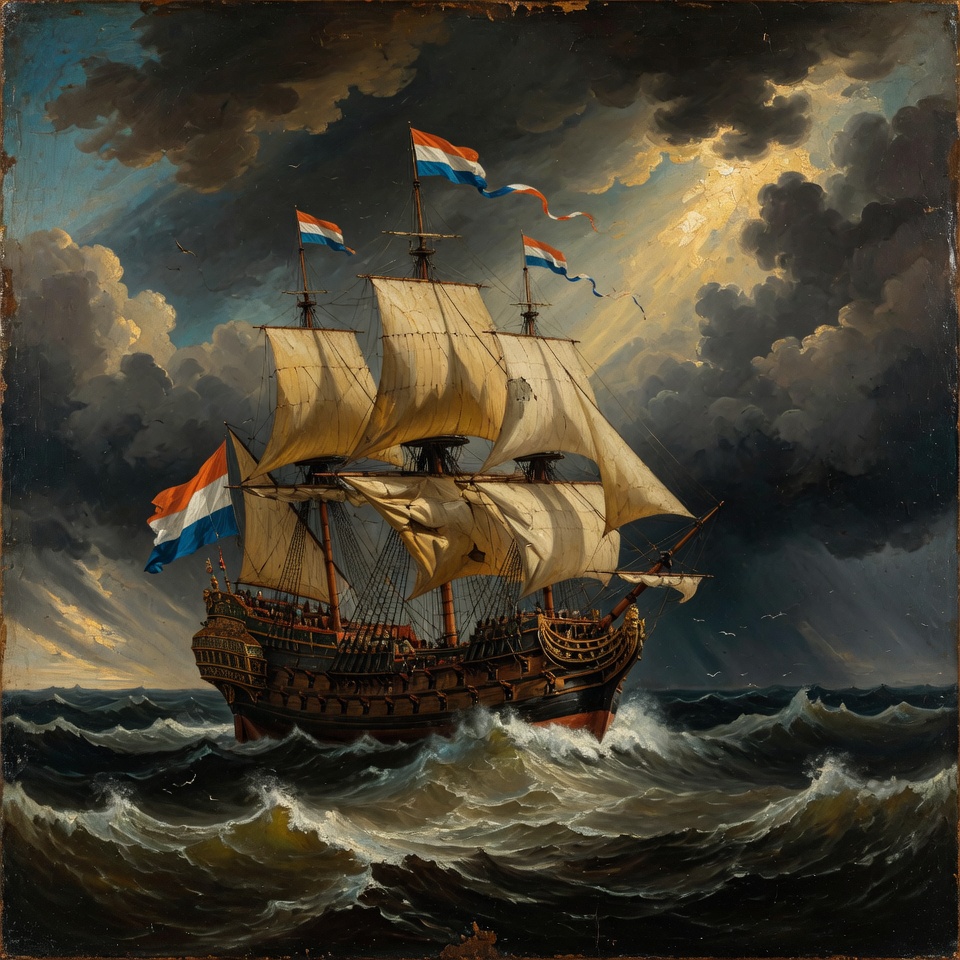 암스테르담호 측면 프로필 — VOC 800톤 갈레온